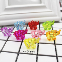 Color plastic acrylic children imitation crystal baby elephant stone animal shape toy gem