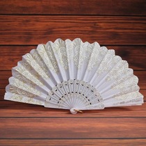 Magnificent Lorita Eu Style Vintage Folding Fan Classical 100 Lace Matching with Wing Chun Square Dancing Qipao Photo Folding Fan