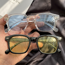 Korean box transparent frame small red book glasses female Ocean film sunglasses female round face Street Photo Fashion sun glasses male tide