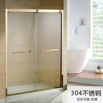 Nanjing 304 stainless steel Easy shower room One-shaped shower room toilet glass partition bathroom screen