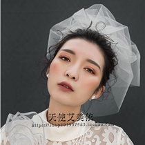 New Korean-style minimalist with short hair veil Veil Bride Wedding White Yarn Accessories Movie for True and Makeup Hair