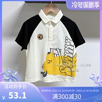 Brand childrens clothing boys short-sleeved T-shirt 2022 new childrens summer cartoon POLO shirt girls half-sleeve top trendy t