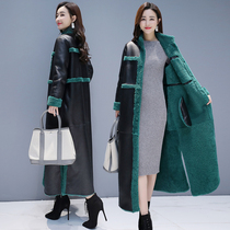 Cotton clothes womens 2021 Winter leather coat new womens lamb hair long coat fur one thick cotton coat