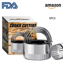 Five sets of wavy cake molds corrugated lace stainless steel biscuit mold face Picchetchie cookie cutter