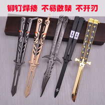 Butterfly Knife Cartoon Sword Shake Knife Warcraft Do Not Blade Pioneer Watch Animation Folding One Piece King God Domain Practice Knife