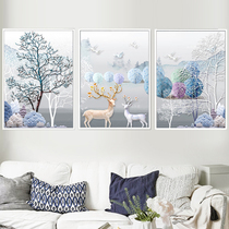 5d diamond painting full of diamond hair Cairoe deer point sticking and drilling cross embroidered diamond embroidered 2019 new living room Eurostyle triptych
