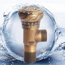New copper antique triangle valve Faucet angle valve Quick open Gold art angle valve European relief Hot and cold universal