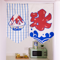 Summer shaved ice Plaid triangle cotton and linen curtain fabric half curtain dormitory partition curtain bedroom decoration hanging curtain custom