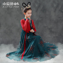 Xiao Anfish children Han dress girl antique super fairy dress Chinese wind and tape dress small girl summer dress