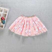 ins explosive 2019 summer girl sequin embroidery mesh tutu skirt princess skirt