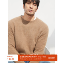 LEZORA suede ultra cashmere 100 Coninee raccoon with light overwarm pineapple lattice round neck sweater