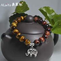 Natural Yellow Red Tiger Eye Stone Bracelet Male Tiger Eyes Stone Wood Change Buddha Beads Strings This Year Tiger Women Jewelry Birthday Present