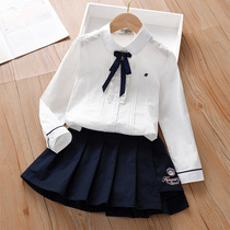 Girls jk suit small and medium children girls clothes girls new shirts short skirts academy wind uniforms spring and spring summer clothes