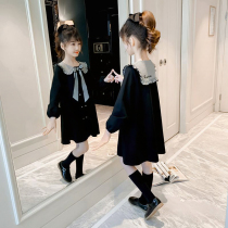 Korean girl dress autumn winter dress 2021 new childrens foreign style princess dress girl Korean version of the child skirt