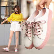 2021 spring new breathable white shoes women canvas shoes students casual wild lazy half-drag no heel ins