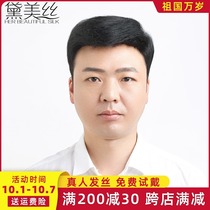 Real hair wig male middle-aged and elderly real hair silk man wig handsome realistic old man wig natural short hair