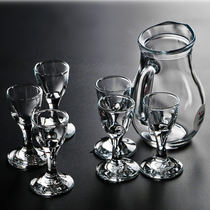 Turkey imported lead-free glass liquor cup wine dispenser set high-legged spirits cup One-shot cup small-footed wine glass
