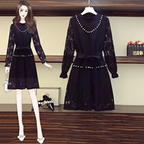 Big woman high-end large size womens clothing 2020 early autumn new fat mm foreign style thin dress vest two-piece suit