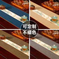 New Chinese table flag Chinese style Zen high-end cotton linen fabric table TV cabinet cover cloth tea table cloth tablecloth customization