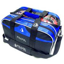 PYRAMID eco-friendly economical bowling double ball bag backpack No tie rod 2 ball bag double ball bag (blue black)