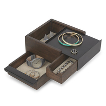 Umbra imports solid wood four - dog European jewelry contains cosmetic box jewelry box and wooden accessories