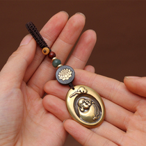 Car keychain pendant Maitreya Buddha U disk pendant Creative gift hand-woven mens and womens safety pendant