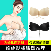 Breast stickers for womens wedding dresses with silicone invisible sling big breasts summer breast stickers thin breathable small breasts photo thickening gathering gathering