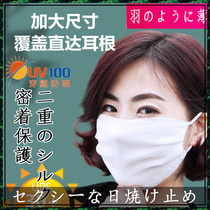 Japanese autumn and winter silk mask womens sunscreen UV protection breathable dustproof thin full face protection adult