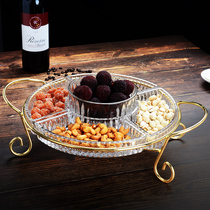 Platter grid plate Living room coffee table Dried fruit plate New Year melon seed plate Peanut candy plate Snack plate Household nut plate