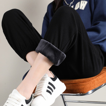 Plus velvet padded casual sweatpants womens loose toe casual pants big size skinny student bloomers autumn and winter