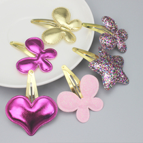 Childrens hair jewelry special Korean PU sequin five-pointed star BB clip to clip girl bangs side clip Girl clip