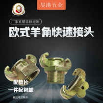 European style horn air pipe Eagle claw mine building claw type quick coupling 4 minutes 6 minutes 1 inch