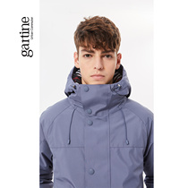 Saterni mens mid-length dress with cap down jacket for winter double door flap outdoor tooling windproof and warm down jacket