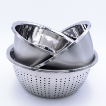  Stainless steel rice washing sieve Fruit basket Vegetable washing basket drain basin Fruit basket rice amoy device rice amoy basin Steel wire mesh rice washing basin