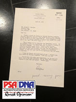  George Bush PSA DNA Certified Signature Successful Campaign Letter Signed Manuscript Collection Souvenir