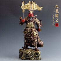 Taiwans antique bronze statue of Gongguan bronze statue of pure bronze Wu Caiguan Two Lord Guan Gong statue The statue of the Buddha is held like a statue of the statue of the Buddha