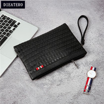 New Genuine Leather Hand Grab Bag Mens Large Capacity Mens Handbags Brands Business Pure Leather Cow Leather Thin envelope Envelope Wallet