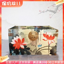 Factory direct selling Chinese neoclassical hand-painted solid wood camphor wood furniture trunk storage storage box mix and match can be customized