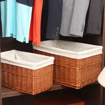 Willow storage basket desktop sundries dirty clothes basket home pastoral storage box cloth rattan snack storage box