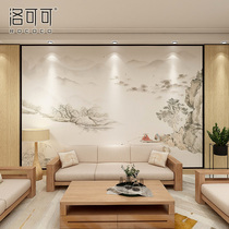 New Chinese wallpaper TV background wall painting landscape mood living room background wall Sofa background wall Wallpaper wall cloth