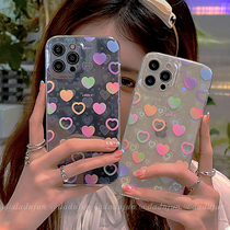 ins transparent color loving laser apply iPhone13promax apple 12 phone shell new 11 female money x small crowdx silicone xsmax full package x anti-fall 8pl