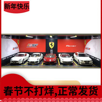 Ferrari simulation AR super car garage underground parking lot model scene toy dustproof display box 1 18