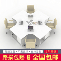 Simple modern staff desk four-person staff computer desk and chair combination 3 4 6-person multi-person screen deck