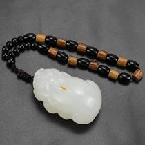 RMBone up for auction k natural sheepskin lepable pendant handlebar pieces for men and women in Xinjiang white jade pendant to play pieces