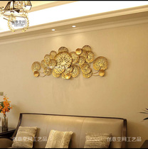 European metal wall decoration lotus lotus leaf home wall decoration hotel model room soft background wall wrought iron pendant