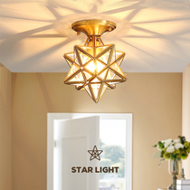 All copper sun lamp modern simple porch light entrance lamp ceiling lamp creative personality lamp aisle lamp corridor lamp