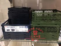 Japan Daiso rectangular folding storage basket can be stacked to store plastic basket folding portable sundries basket