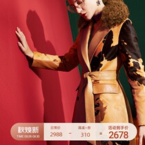 U N Q Queens air field Turkey imported fetal cow fur fur leather clothing female traceless down jacket