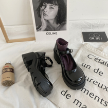 Lined with thick heel and thick bottom small leather leather shoes 2021 Spring new Inn Wind Day series jk retro Mary Janes shoes