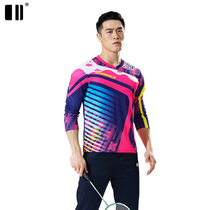 (Quick-dry) Single and double badminton uniforms Long-sleeved mens team uniforms tennis uniforms tennis jackets quick-drying sportswear men